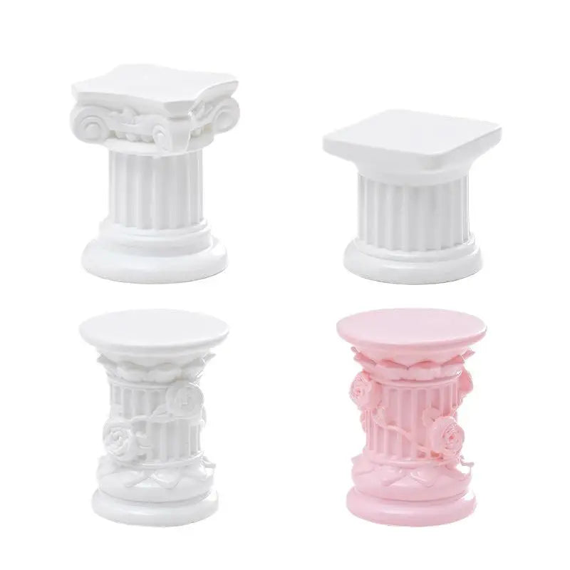 Charming Home Decor: Indoor Greek Column Roman Pillar Figurine & Candlestick Stand for Dining Room and Garden Scenery