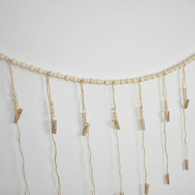 Photo Display Wall Hanging Decor Boho Home Decoration Wooden Beads Macrame Tapestry For Wall Hanging Room Decors Aesthetic Gift
