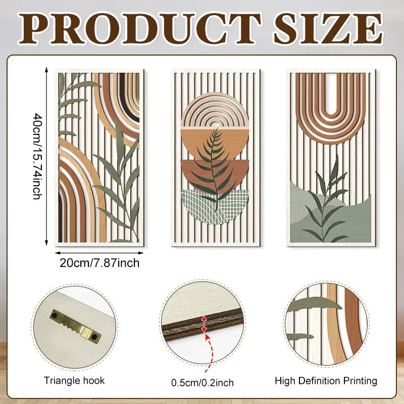 Natural Wood Wall Decor Semicircular Arch Design Minimalist Hanging Artwork for Living Space Office Interior Accent Piece Modern