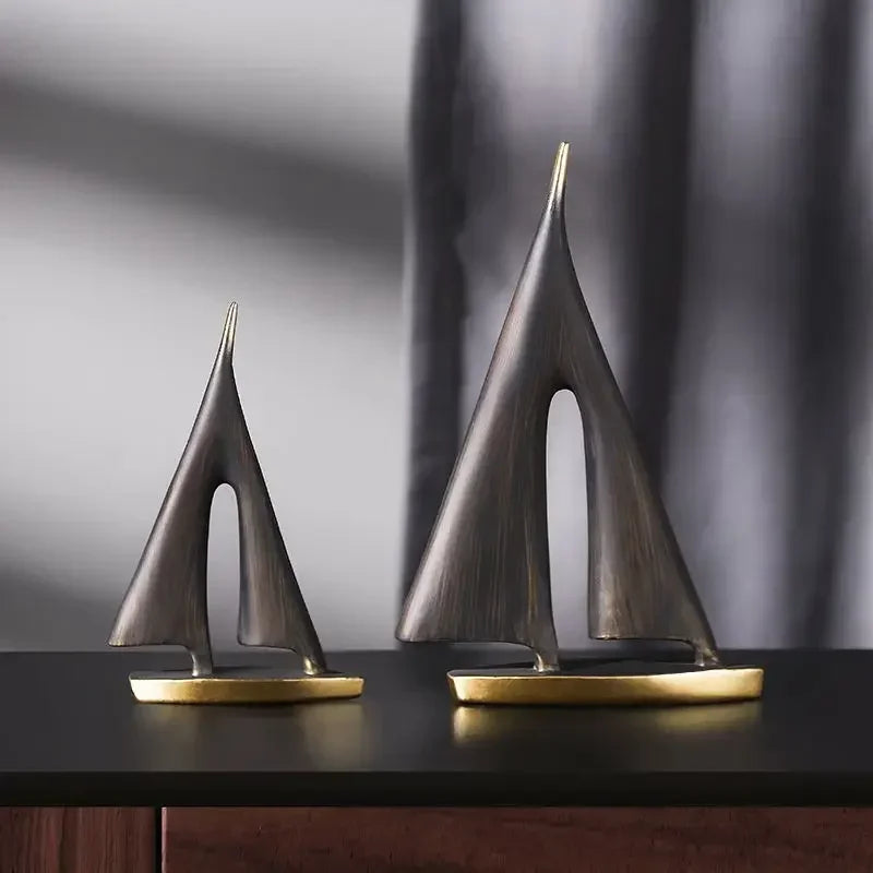 Smooth Sailing Sailboat Home Decor Ornament Living Room Decoration Bedroom Desktop Decoration Resin Craft Gift