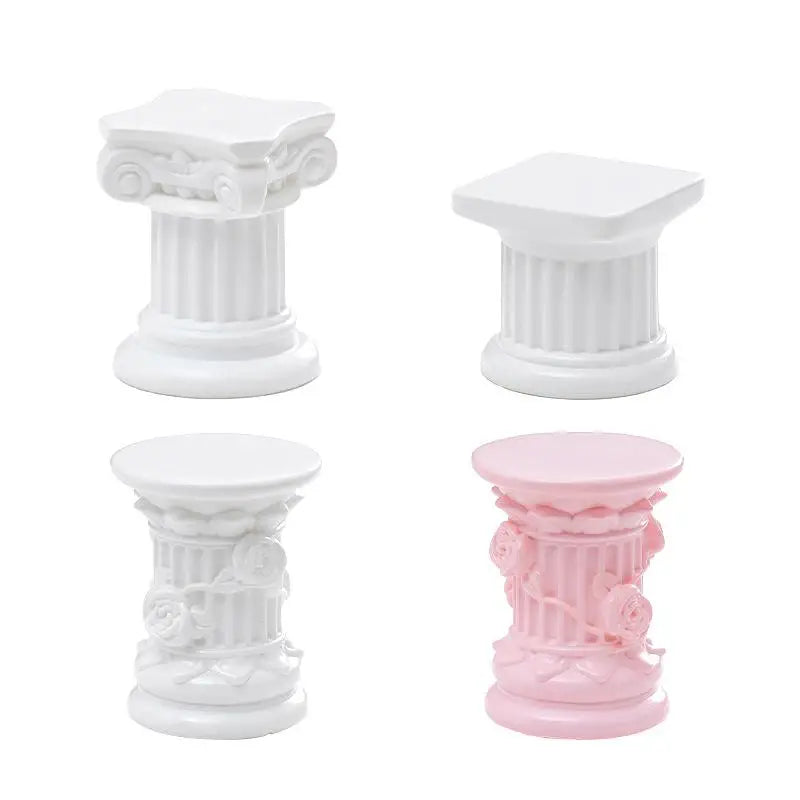 Charming Home Decor: Indoor Greek Column Roman Pillar Figurine & Candlestick Stand for Dining Room and Garden Scenery